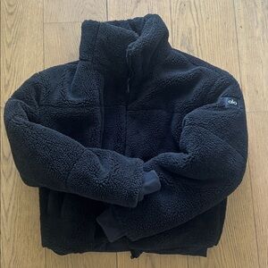 Alo Yoga Black Sherpa Fleece Jacket